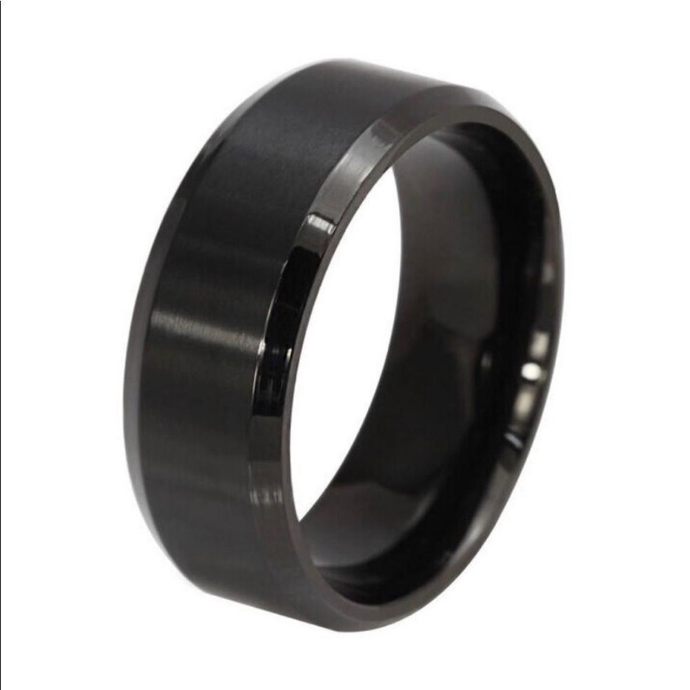 New s925 black gunmetal men wedding ring